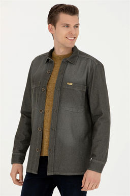 Мужская джинсовая рубашка цвета хаки - U.s. polo assn фото 10