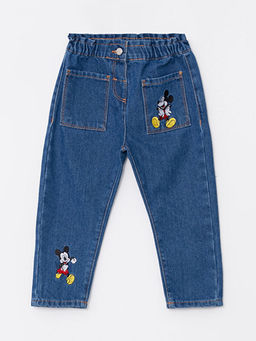 Beli Lastikli Mickey Mouse Nak?? Detayl? K?z Bebek Jean Pantolon - Waikiki фото 3