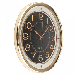 Часы настенные Мистика д41см, h6см, мягкий ход, циферблат Ирис черный; цифры арабские, золотой; корпус пластик, золотой/прозрачный; в коробке (Китай) - Домашняя мода фото 2