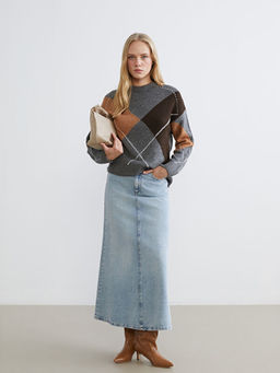 Baklava Desenli Kad?n Triko Kazak