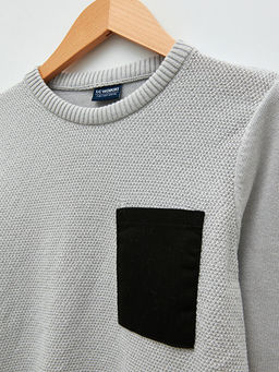 Bisiklet Yaka Basic Uzun Kollu Erkek ?ocuk Triko Kazak - Waikiki фото 3