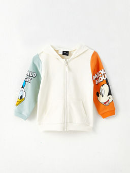 Kap??onlu Uzun Kollu Disney Bask?l? Erkek Bebek Sweatshirt