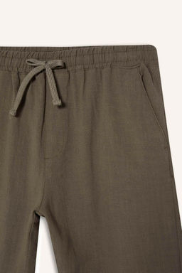 %100 Pamuk Relax Fit Rahat Kesim Yazl_k M_slin K_sa Pa_a Jogger Pantolon