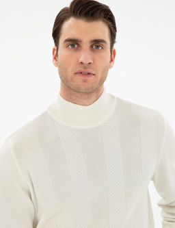 Ekru Slim Fit Kazak