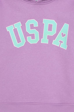 K_z _ocuk Lila _ardonlu Kap__onlu Sweatshirt Sepette S_rpriz _ndirim - U.s. polo assn фото 5
