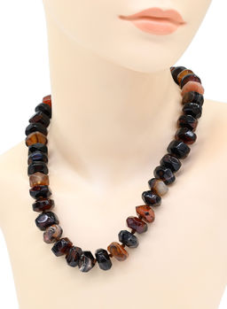 Бусы сардоникс диски с гранями 16*9мм, 50см