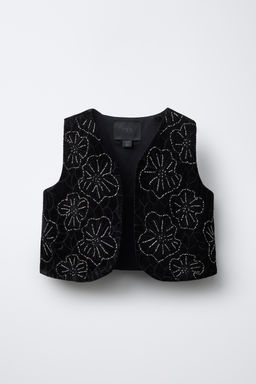 BEADED VELVET WAISTCOAT