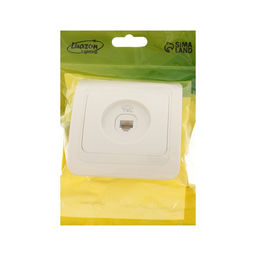 Розетка телефонная Luazon Lighting «Орион», скрытая, IP20, одноместная, белая