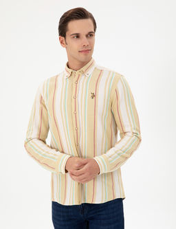 Мужская желтая рубашка с длинным рукавом - U.s. polo assn фото 3