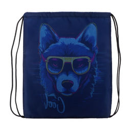 Мешок для обуви 420 х 340 мм, Calligrata МСО-5С, (мягкий полиэстер, плотность 210D), Собака в очках  фото 3