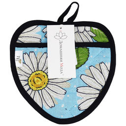 Прихватка с запахом 20х20см Душистая ромашка, вид 4, форма Клубника, рогожка 171г/м2, хлопок 100%, наполнитель - ватин 280г/м2, на пластмассовом подвесе, Домашняя мода (Россия) фото 3