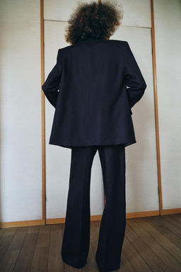 PANTAL?N RECTO CON LINO / Marino - Zara фото 3