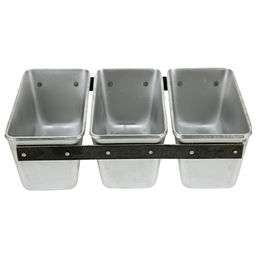 Форма для хлеба алюминиевая 500гр 3-х секционная, 32х21х10см, s6мм, литая (Россия) - Домашняя мода фото 2