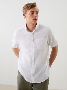 Regular Fit K?sa Kollu Poplin Erkek G?mlek