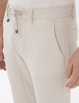 Bej Slim Fit Gofre Yazl_k Kanvas Pantolon - Pierre cardin фото 5