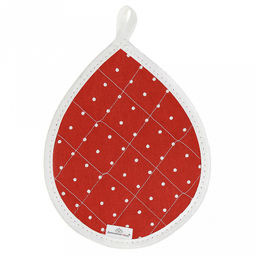 "Горошек на красном" Кухонный комплект: прихватка 20х15,5см "Капелька" - 2шт, хлопок "Премиум" 191г/м2 - хлопок 100%, наполнитель - ватин 280гр/м2, "Домашняя мода" (Россия)