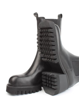 01-GZ6115-X81 BLACK Ботильоны демисезонные женские (натуральная кожа, байка)