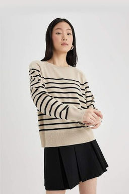 Свитер обычного кроя с круглым вырезом - Defacto фото 4