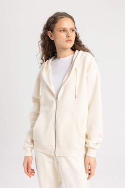 Толстовка на молнии с капюшоном Relax Fit - Defacto фото 4