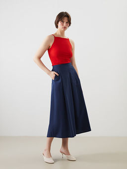 Beli Lastikli Pileli Etek