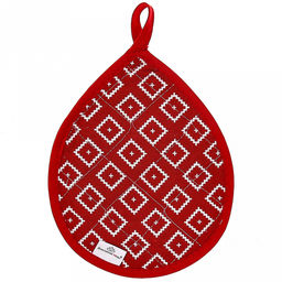 "Диагональ брусничный" Кухонный комплект: прихватка 20х15,5см "Капелька" - 2шт, хлопок "Премиум" 191г/м2 - хлопок 100%, наполнитель - ватин 280гр/м2, "Домашняя мода" (Россия)