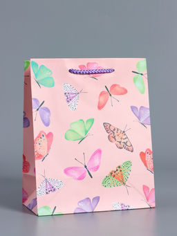 Пакет подарочный ламинированный «Крылья счастья», розовый, 18×22.3×10 см