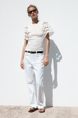 TANK TOP WITH SLEEVE EMBROIDERY - Zara фото 2