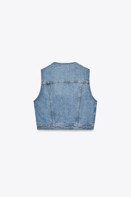 Z1975 CROPPED DENIM WAISTCOAT - Zara фото 6