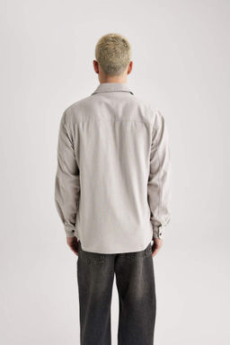 Хлопковая рубашка обычного кроя с длинными рукавами - Defacto фото 6