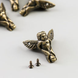 Уголок (ножка) для шкатулки металл Ангел набор 4 шт бронза 2,3х2,6х1 см