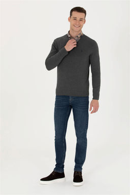 U. S. Polo Assn Мужской базовый свитер антрацитового меланжа - U.s. polo assn фото 11