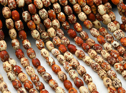 Бусины из агата тибетского бочонок 10*13мм цвет рыжий, 34см, 25 бусин Радуга камня