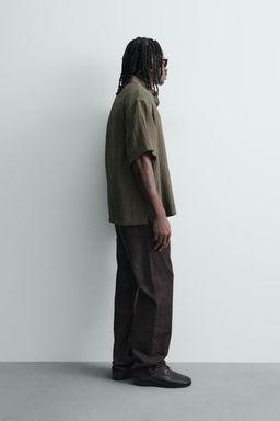 CAMISA FLUIDA ESTRUCTURA / Khaki - Zara фото 4