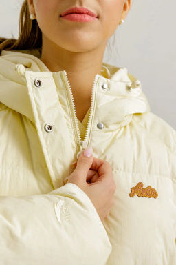 Пуховик удлиненный без капюшона Кремовый - Anta sport фото 3