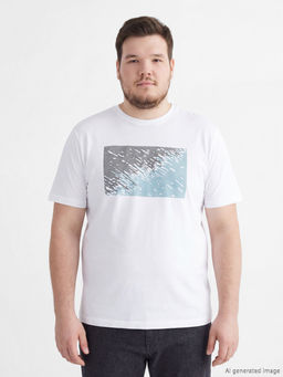 Bisiklet Yaka Bask?l? Penye Erkek Ti??rt