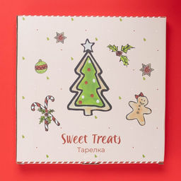 Тарелка новогодняя Доляна Sweet Treats, d=27.3 см, керамика, белая фото 4