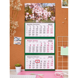 Календарь настенный 3-х блочный 2026 Attache, 305х675, Цветы, 80г/м2  фото 2
