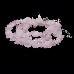 Бусы из камня Розовый кварц оберег на счастье в любви 45см