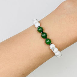 Браслет регулируемый мужской из Говлита и Нефрита Анахата - Радуга самоцветов фото 2