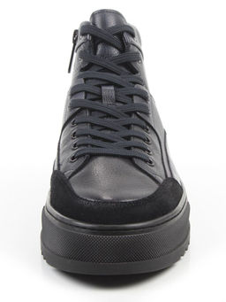 05-B203B-1M-C DK.BLUE Ботинки зимние мужские (натуральная кожа, натуральный мех)