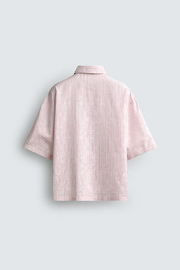 CAMISA JACQUARD RELIEVE RAYAS / Rosa palo - Zara фото 8