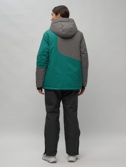 Горнолыжный костюм женский большого размера темно-зеленого цвета 02278TZ - Chunmai фото 4