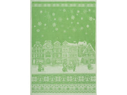 07с-39ЯК 50*70 Полотенце "Зимний город" цв. зеленый