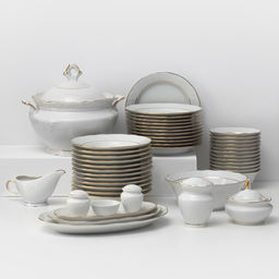 Сервиз столовый Добрушский завод «Бельё», 48 предметов, фарфор, белый