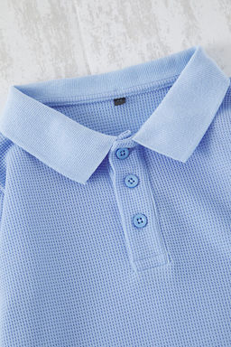 Yesil Erkek Cocuk Basic Regular/Normal Kal?p Polo Yaka K?sa Kol Orme T-Shirt TKDSS25TS00076 - Trendyolmilla фото 2