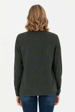 Женская рубашка цвета хаки с длинным рукавом Неожиданная скидка в корзине - U.s. polo assn фото 5