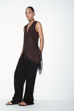 ASYMMETRIC LACE TOP - Zara фото 16