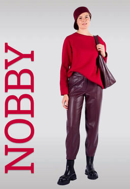 NOBBY, Женские брюки 704К-500/5 (бордовый) (эко-кожа)