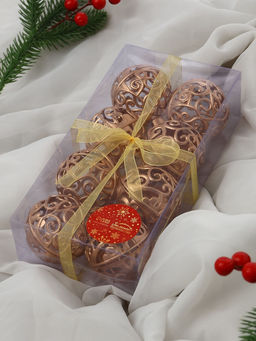 Ёлочные игрушки Морозец, шары новогодние, d=6 см, 8 шт., золотистые - Зимнее волшебство фото 4