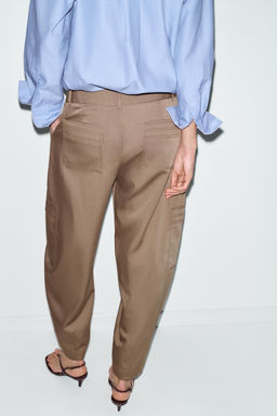 HIGH-WAIST CARGO TROUSERS - Zara фото 15